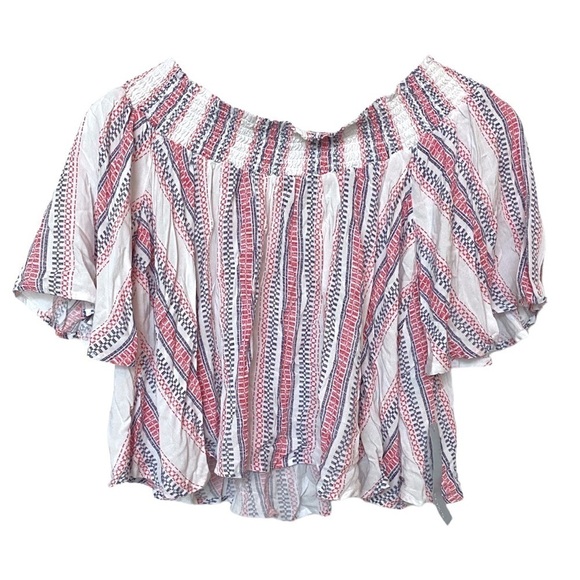 NWT Ocean Drive Crop Top Size Medium Peasant Style Boho Blouse - Picture 4 of 8
